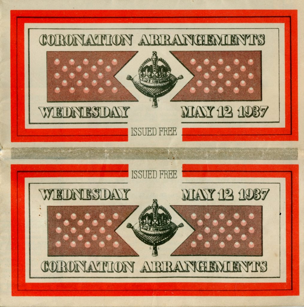 1937 coronation arrangements cover